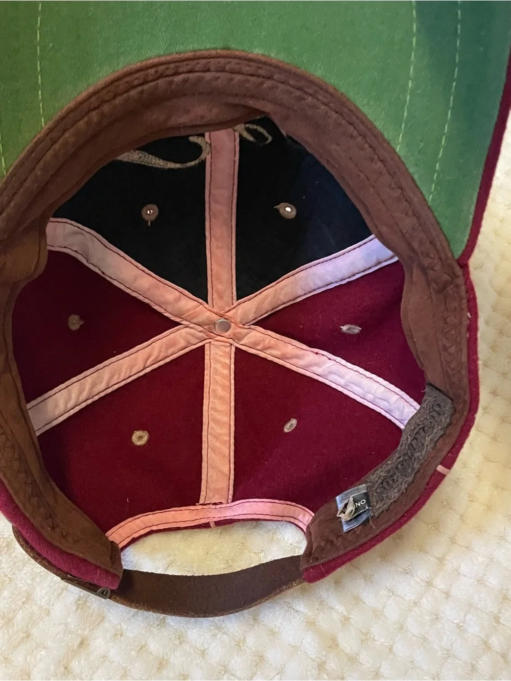 Goorin Bros Maroon Baseball Cap with Cream 'Cuba' Embroidery one size